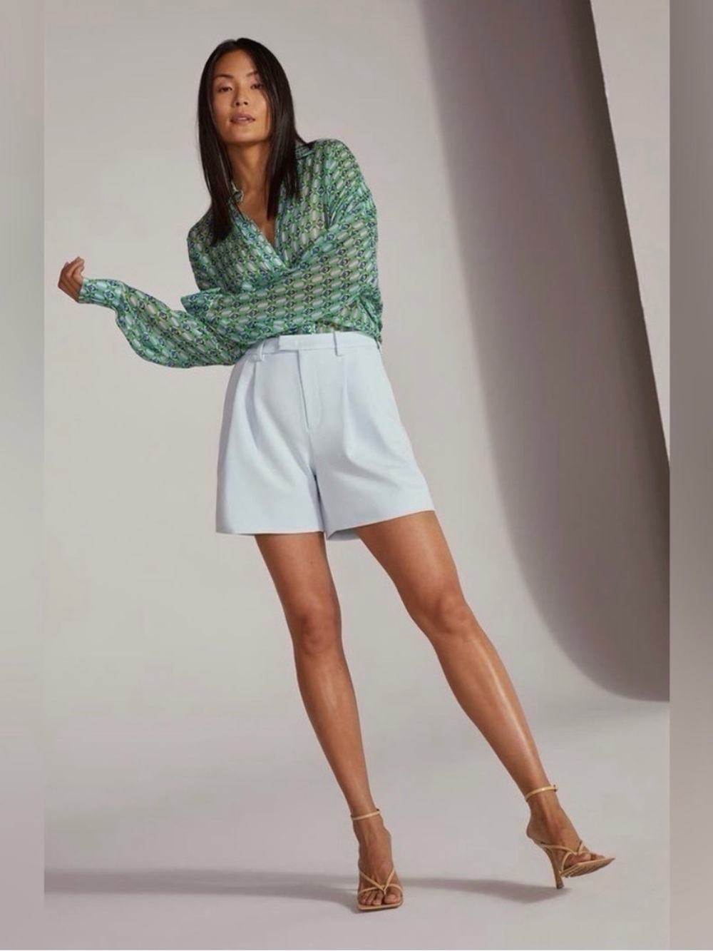 Favorite Daughter Agnes Tailored Shorts in Light Blue